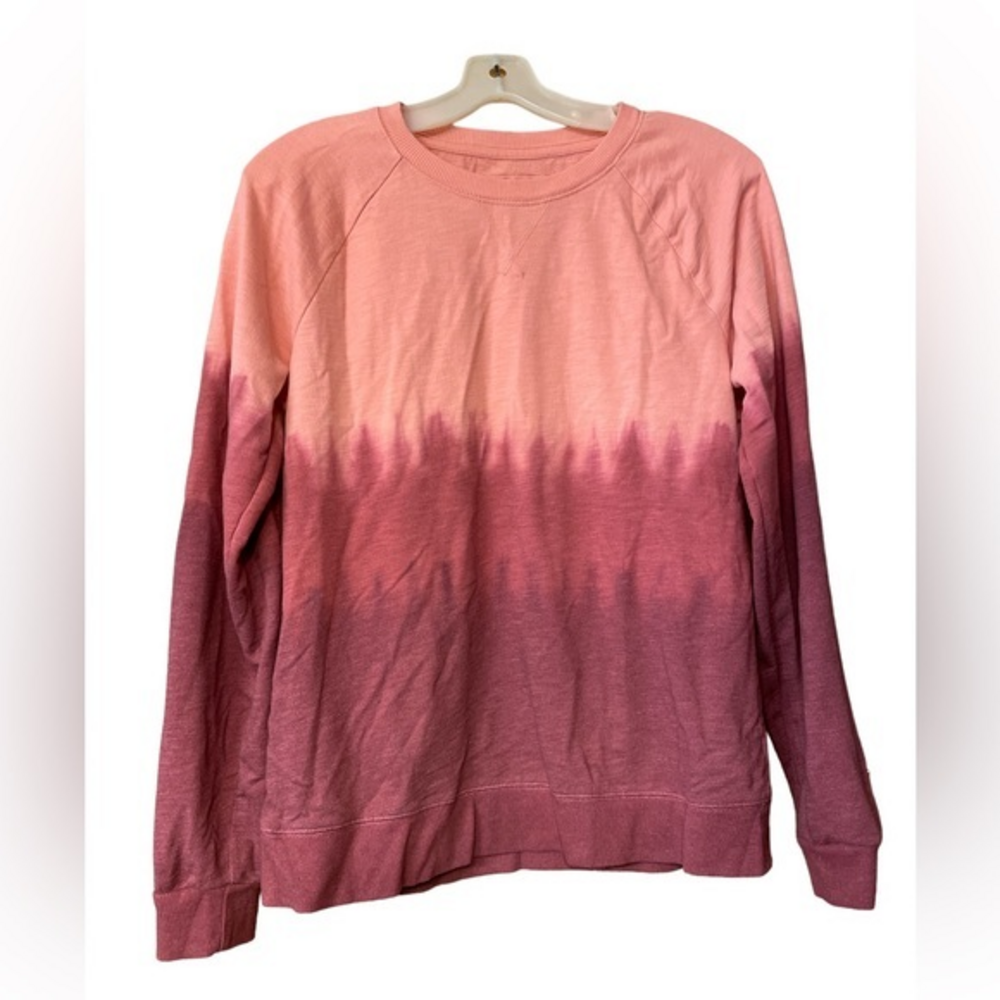 Sonoma Women’s Lightweight Pullover Ombre Sweatshirt Peach Maroon Medium